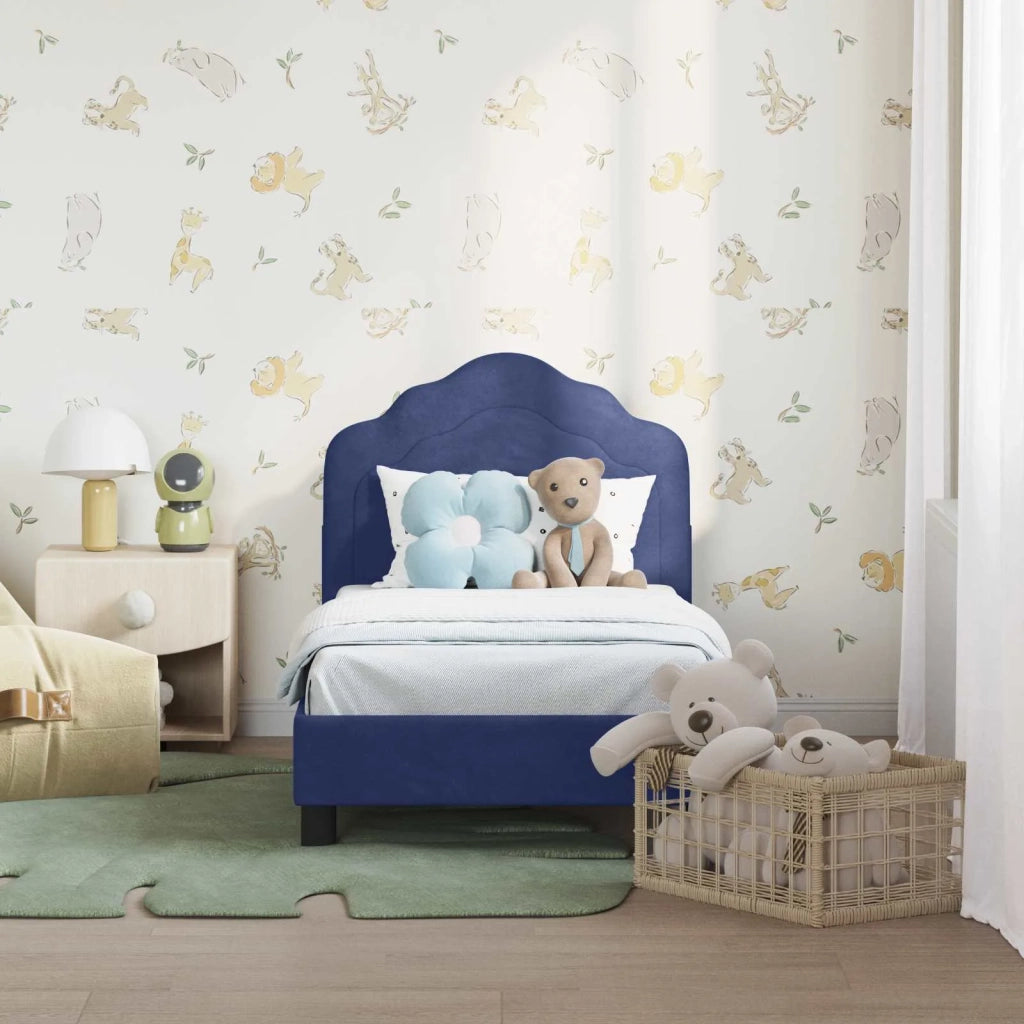 Letto singolo | Letto per adulti | Struttura letto per bambini con testata Blu Polizia 70 x 140 cm