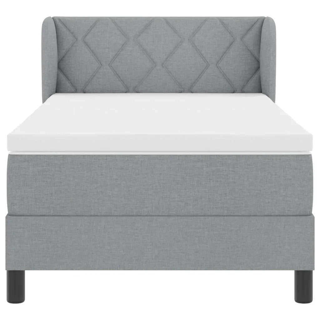 Letto a molle con materasso Grigio chiaro 90 x 200 cm Tessuto 3340066