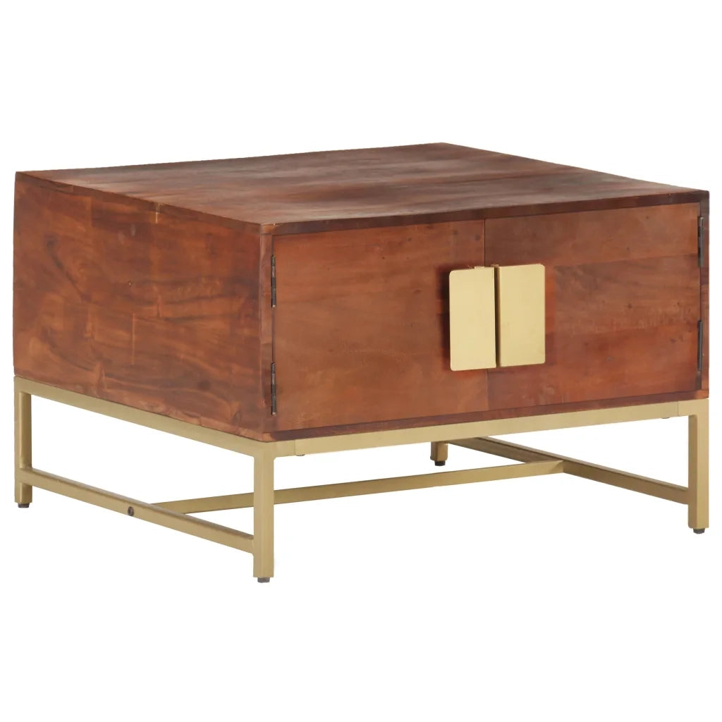 Tavolino Salotto Marrone ambra 67x67x45cm Legno Massello Acacia 320376