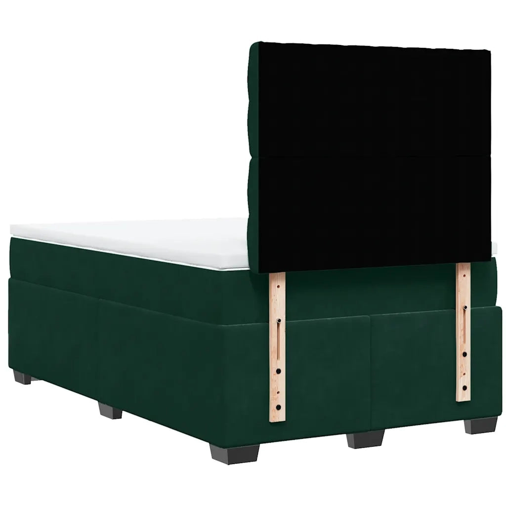 Giroletto a Molle con Materasso Verde Scuro 120x200 cm Velluto 3290891