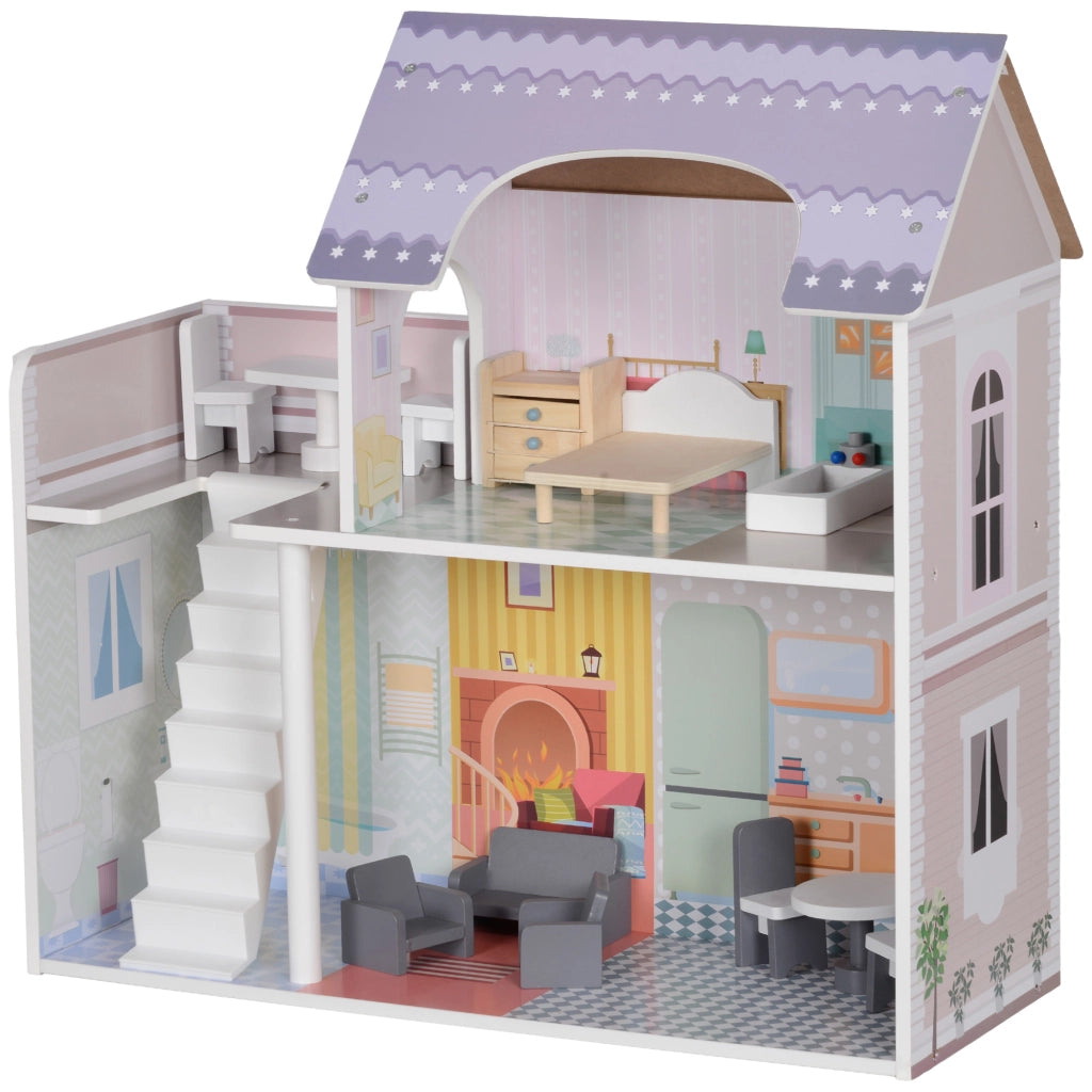 Casa delle bambole con mobili e accessori balcone 2 piani ¨C Xylo ¨C Multicolore giocattolo bambini 3 anni