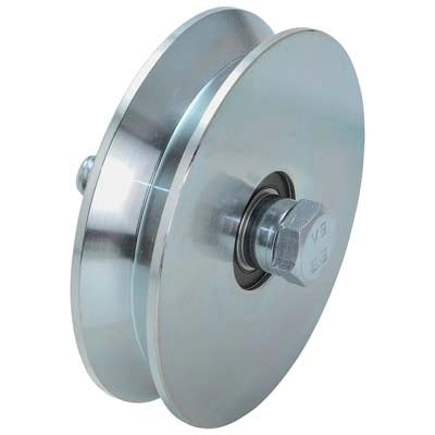 RUOTA CANCELLO A FISSARE GOLA V 407 COMBI  ZINCATA + DOPPIO CUSCINETTO MM 120
