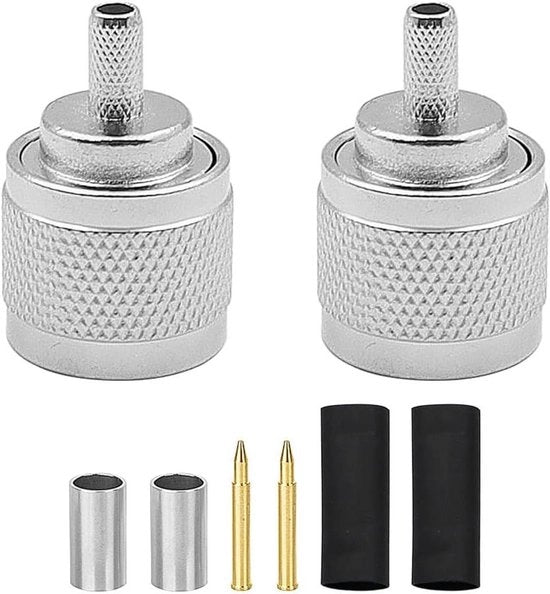 2 pezzi di connettore N per RG58U - RG8X RG-8X LMR240 adapter RF coaxiale verniciato con pennelli dorati - alta qualità
