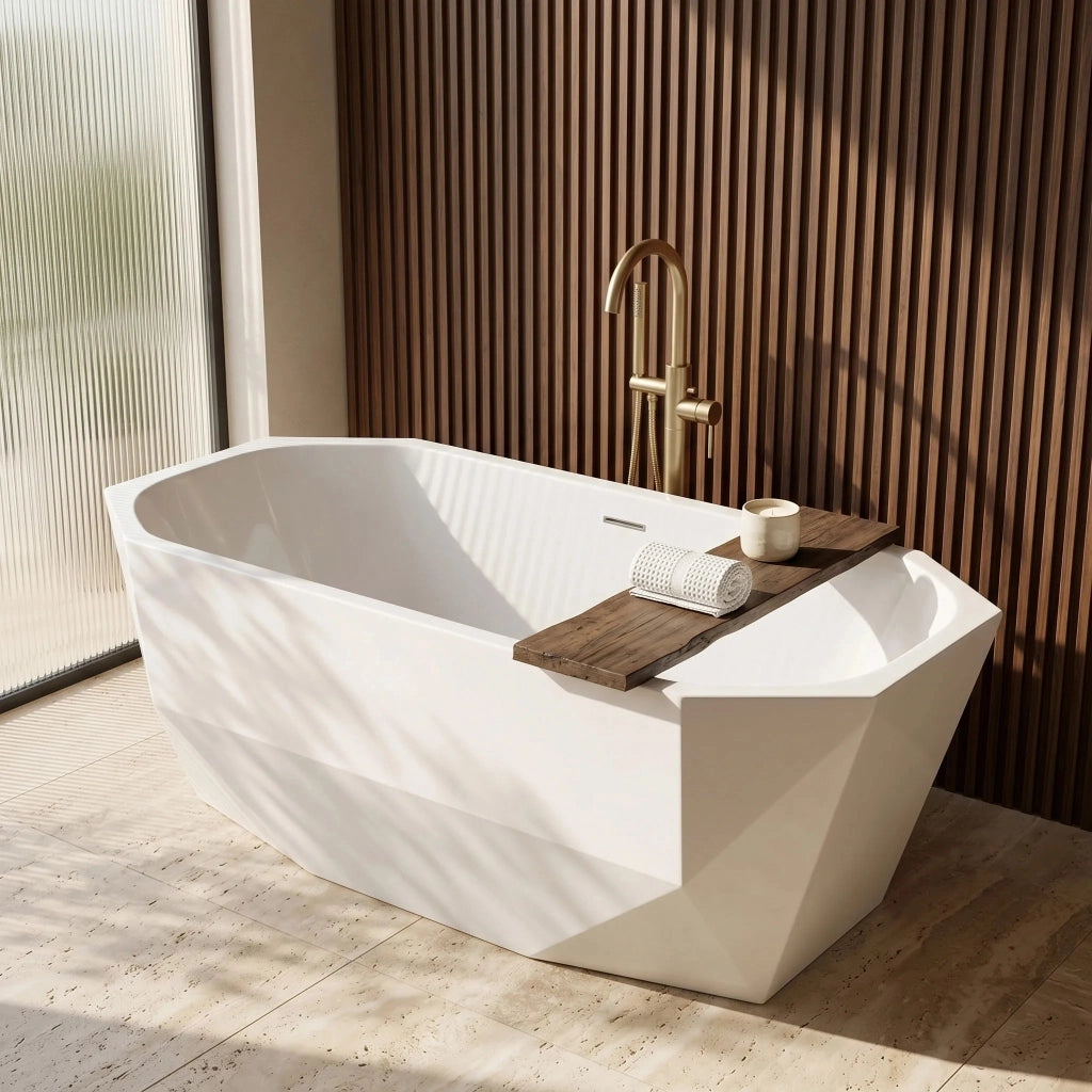Vasca Da Bagno Freestanding Rea Diamanti 170 Copritappo nero