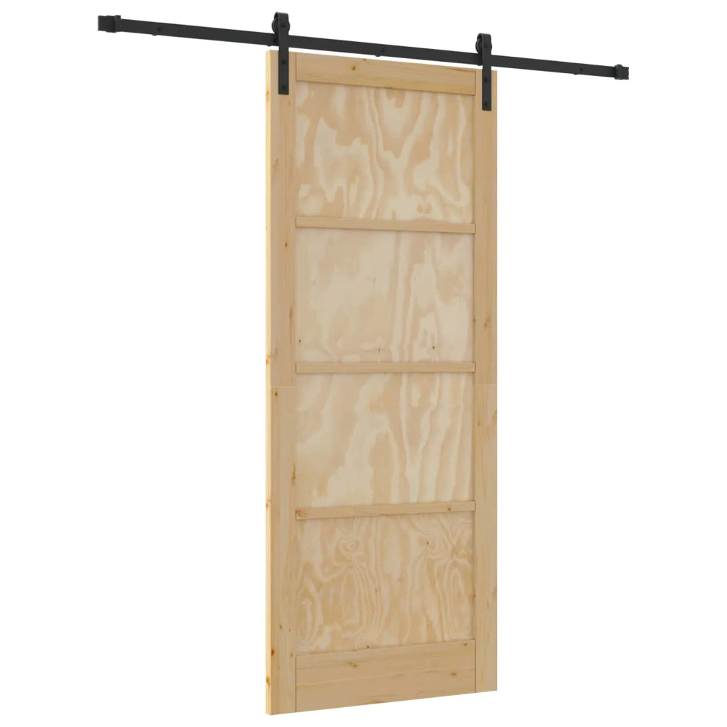 Porta scorrevole Naturale e Nero 86 x 211 cm 3445412