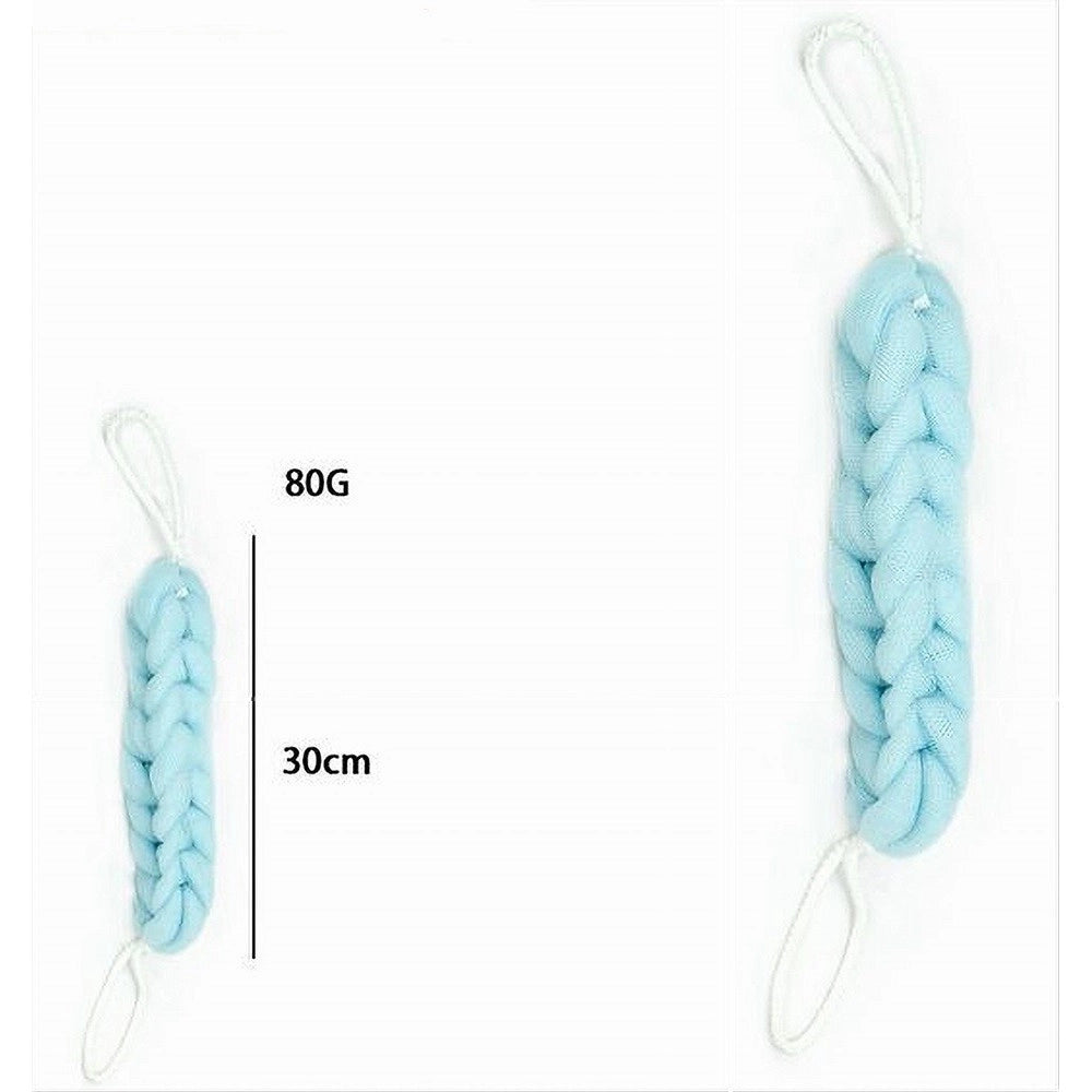 Trade Shop - Lavaschiena Spugna Rete Esfoliante Bagno Doccia A Treccia Scrubber 79592 Azzurra -