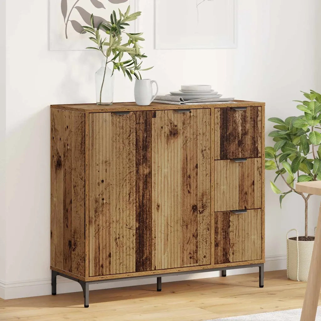 Credenza | Madia | Buffet da pranzo | Armadio da pranzo Legno vecchio 89,5 x 33 x 82 cm Legno multistrato