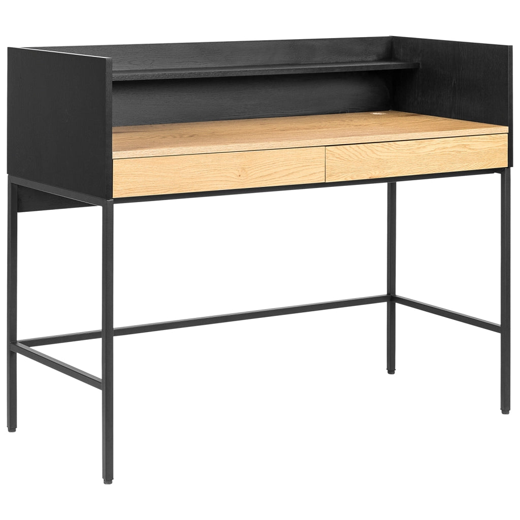 Scrivania ARTHUR a 2 cassetti in legno e nero