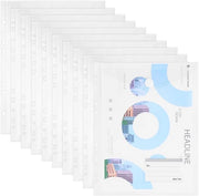 Documentenmap A4, 10 pezzi, formato verticale, 11-gaats bordo, chiusura con elastici e riquadro per etichetta, documenti impermeabili (trasparente)