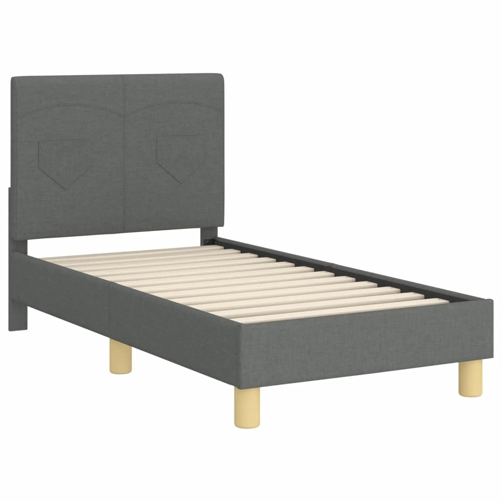 Struttura letto per bambini con testata Grigio scuro Tessuto 42010980