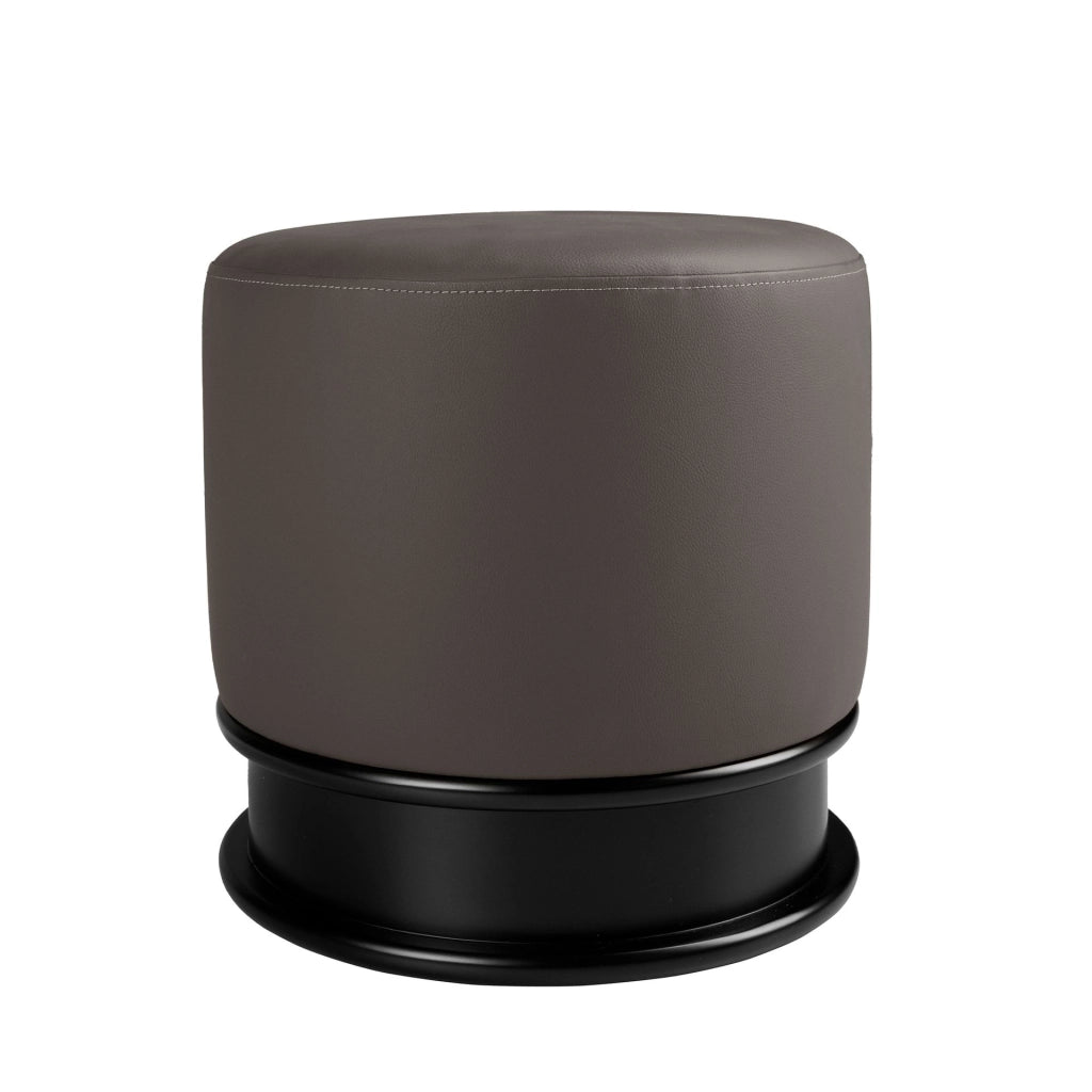 Pouf in similipelle grigio scuro