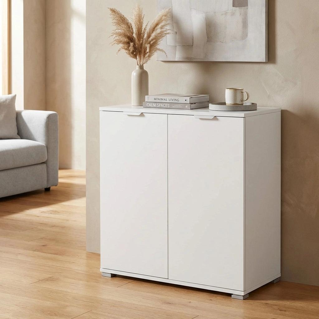 Armadietto da Bagno con 2 ante in Legno Composito cm 75x38x85 - PAUL