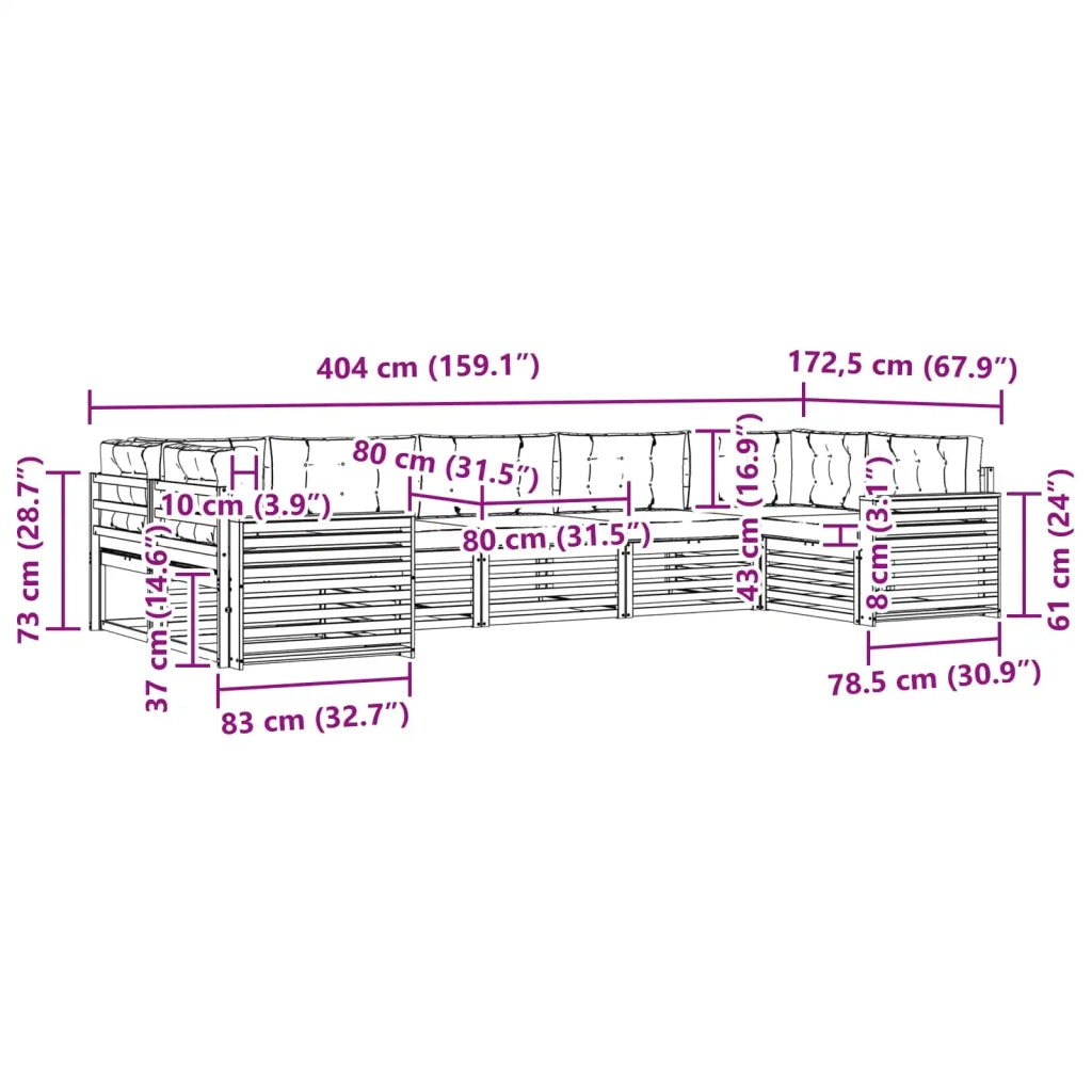Set di divani da esterno 7 pz Bianco e Beige 3391093