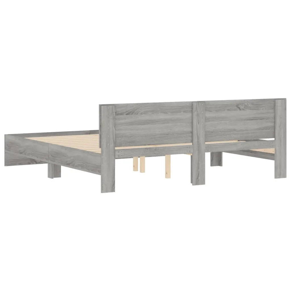 Letto matrimoniale | Letto per adulti | Giroletto con Testiera Grigio Sonoma 180x200 cm