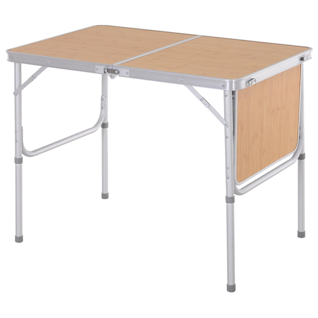 Tavolo pieghevole da giardino allungabile ¨C Xylo ¨C Alluminio MDF effetto bamb¨´ altezza regolabile