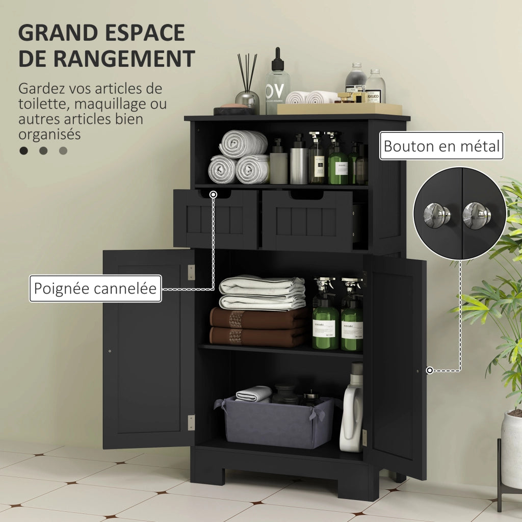 Mobile Bagno Sottolavabo con Ante e Cassetti ¨C Minimal ¨C Nero