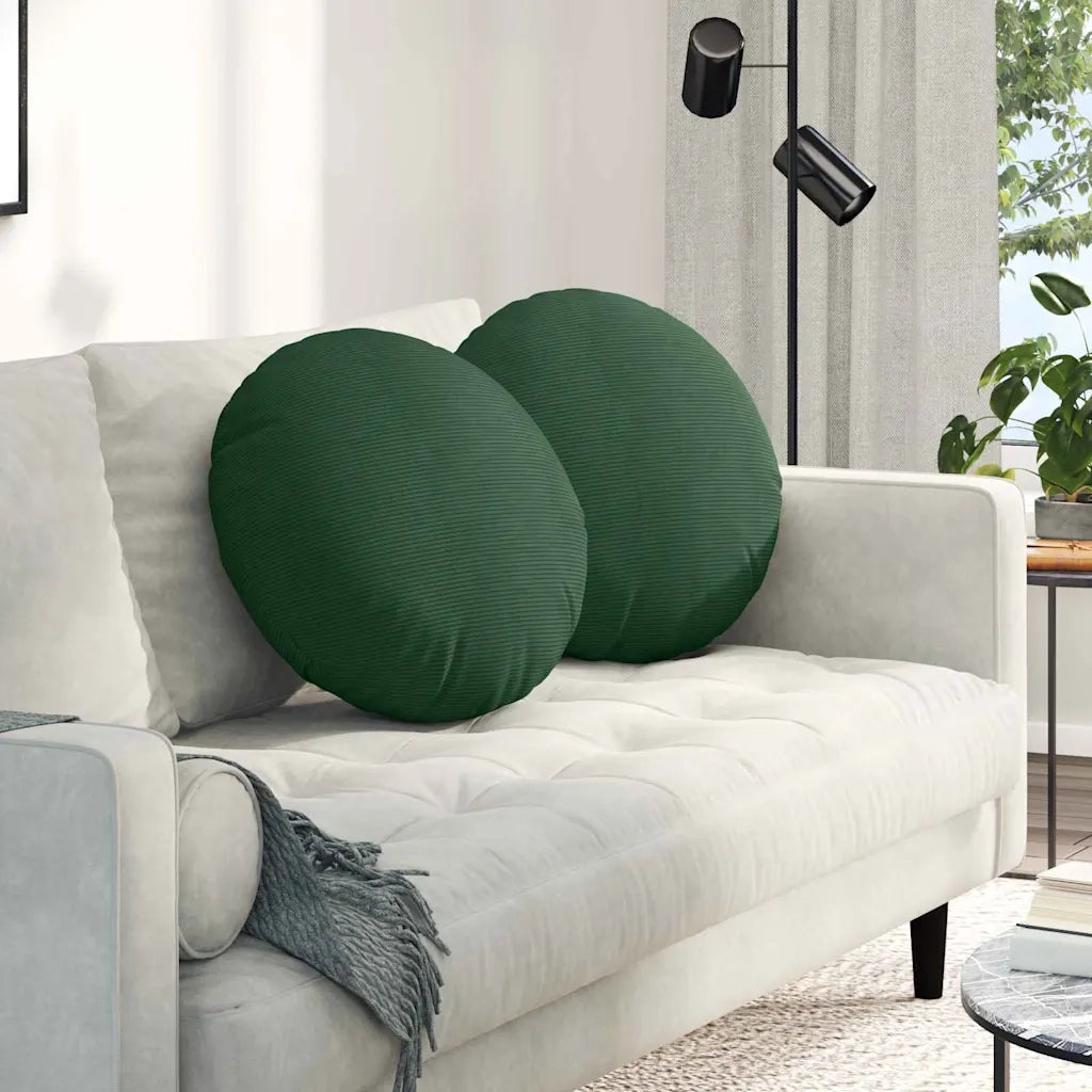 Cuscini per Seduta 2 pcs Verde Scuro Ø50 x 19 cm 42014191