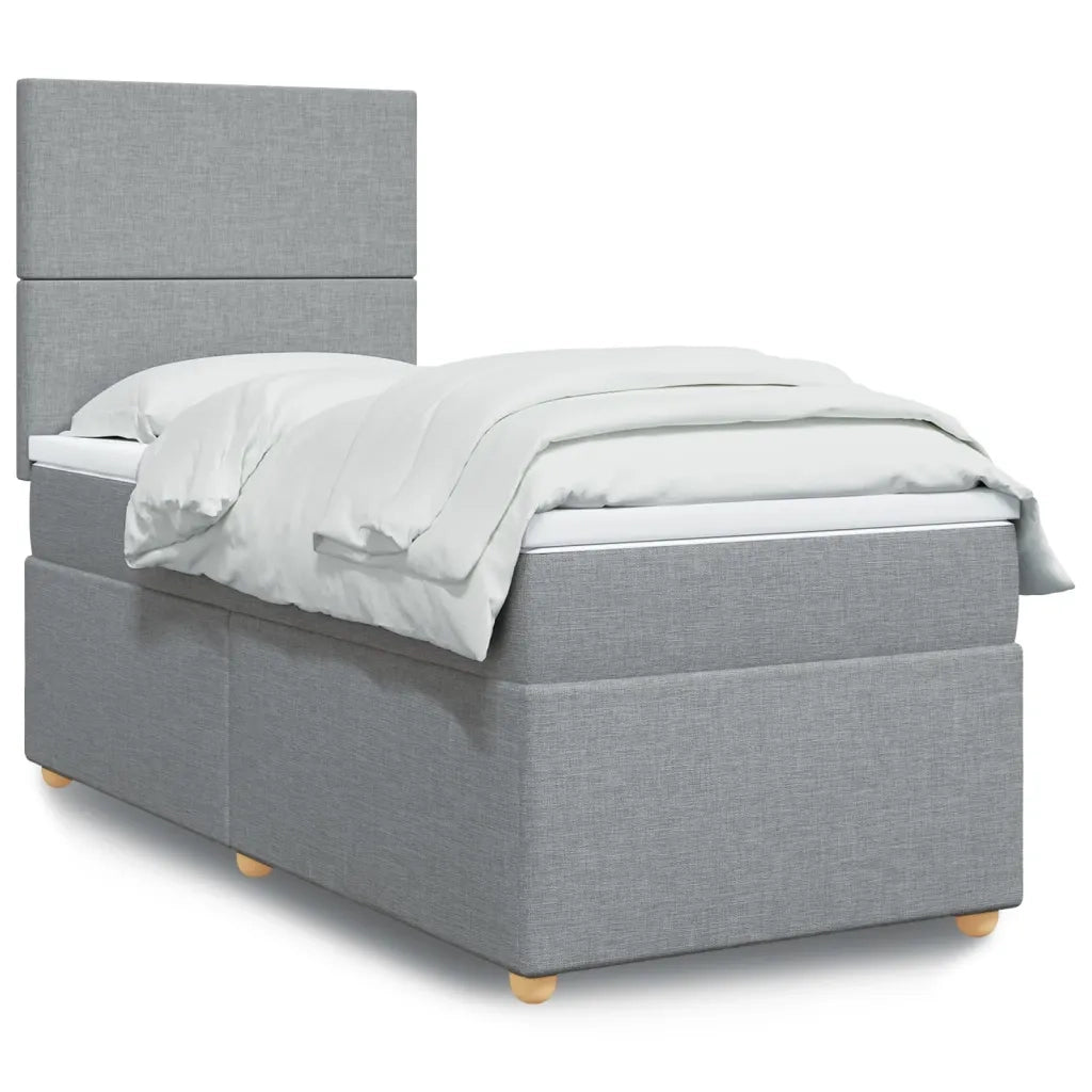 Giroletto a Molle con Materasso Grigio Chiaro 90x200 cm Tessuto 3293456