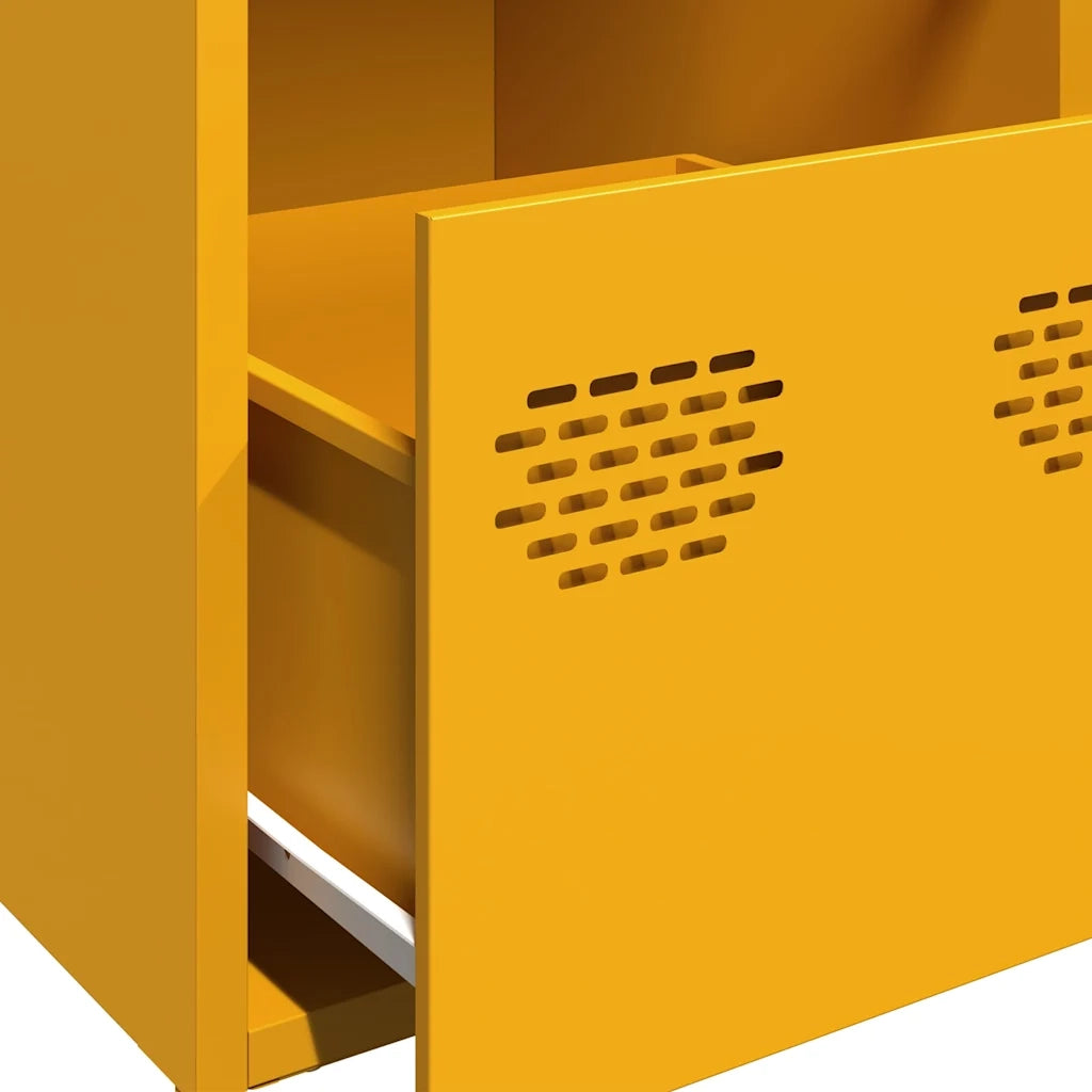Credenza-Buffet-Armadio da cucina Giallo Senape 68x39x73,5 cm Acciaio Laminato a Freddo 648990