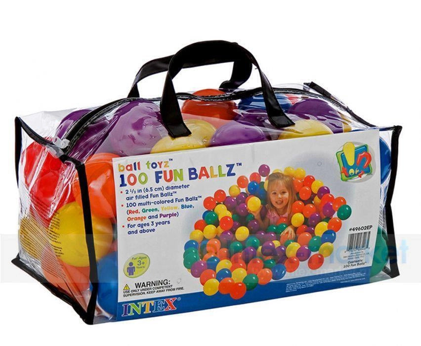 Intex 49602NP Set 100 Palline Colorate per Bambini Gonfiabili e Piscine 6.5 cm colore Multicolore