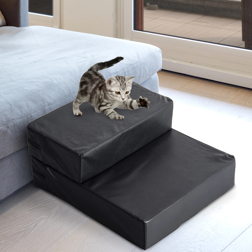 Scaletta per animali domestici pieghevole 2 gradini ¨C Xylo ¨C Nero 20 cm per cani e gatti