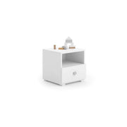 Comodino per cameretta Emi bianco con pomello grigio