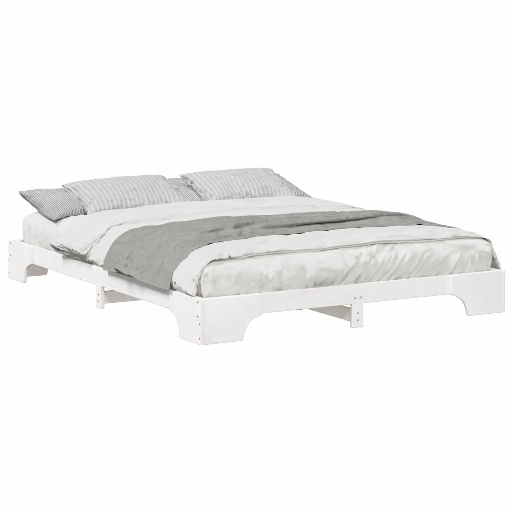 Struttura del letto Bianco 160 x 210 cm Pino massello