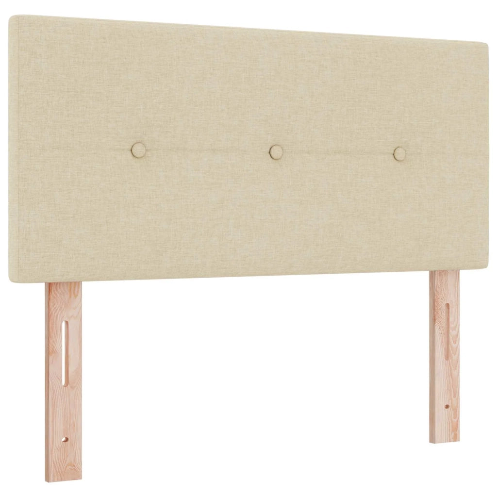 Letto con Box Spring, Materasso e LED Crema 90 x 190 cm Tessuto 3451838