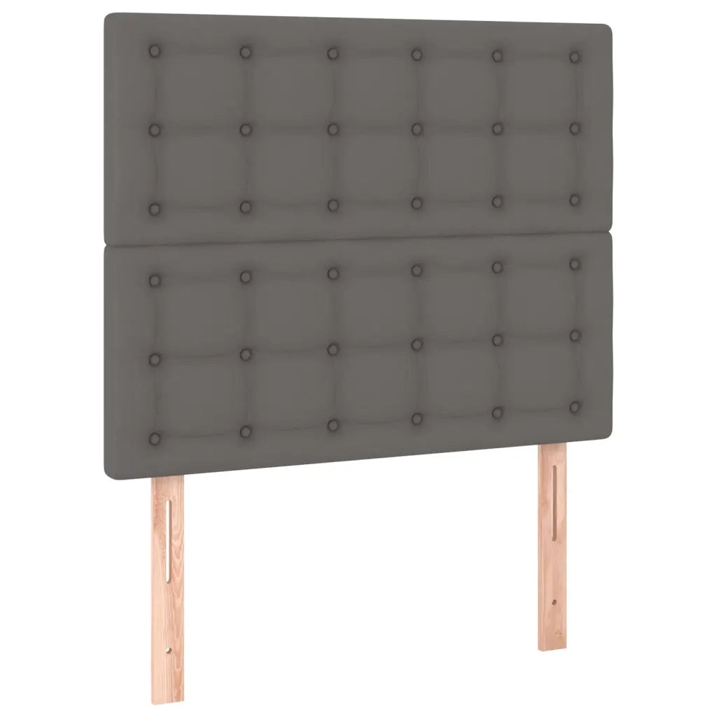 Giroletto a Molle con Materasso-Struttura Letto con Materasso Grgio 80x200 cm in Similpelle 914797