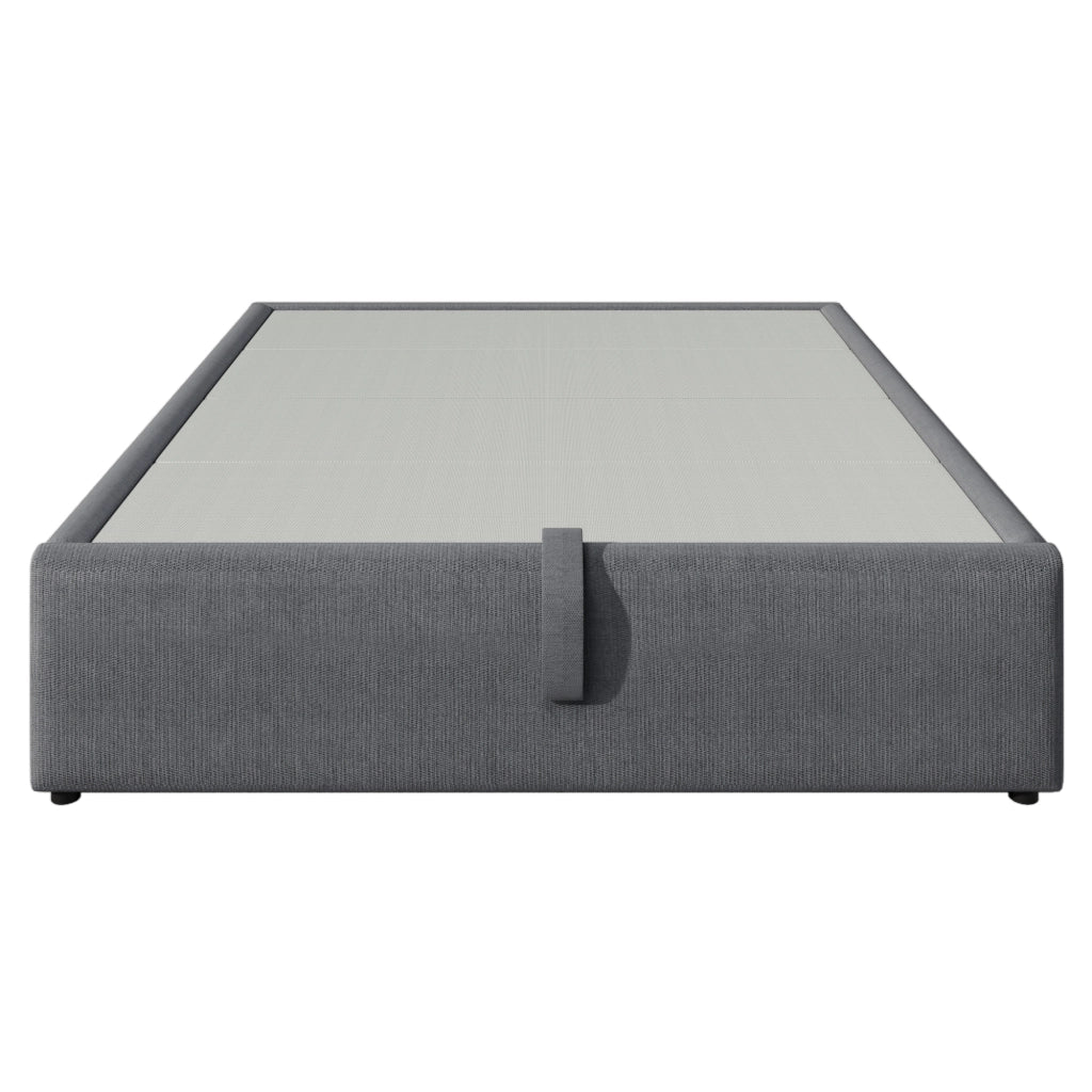 letto imbottito cotone lino grigio 160 x 200 cm