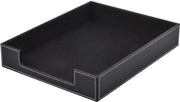 Borsa per lettere in pelle, articoli da ufficio, organizzatore multifunzionale per scrivania, posta, carta, documenti, riviste, gioielli, cosmetici, cassetto ripiegabile per organizzazione ufficio, nero