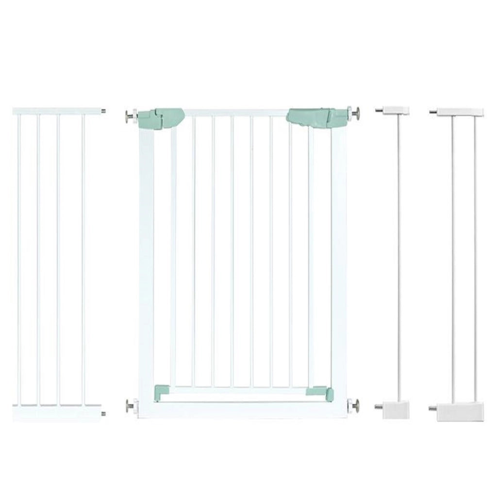 Cancelletto di sicurezza per bambini con larghezza regolabile, Cancelletto di sicurezza a chiusura automatica Bianco-Cancelletti di sicurezza