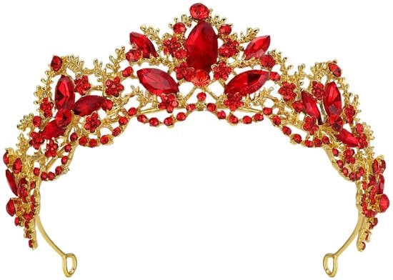 Accessorio per capelli a forma di corona realizzata in cristalli - 5,6 cm di altezza