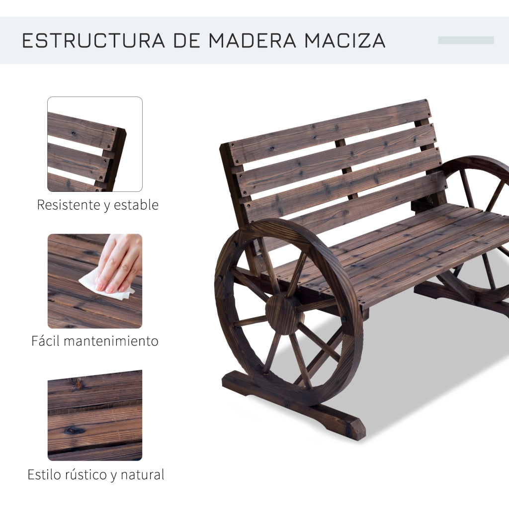 Panchina da Giardino in Legno ¨C Minimal ¨C Carbonizzato 105.5x56x79 cm