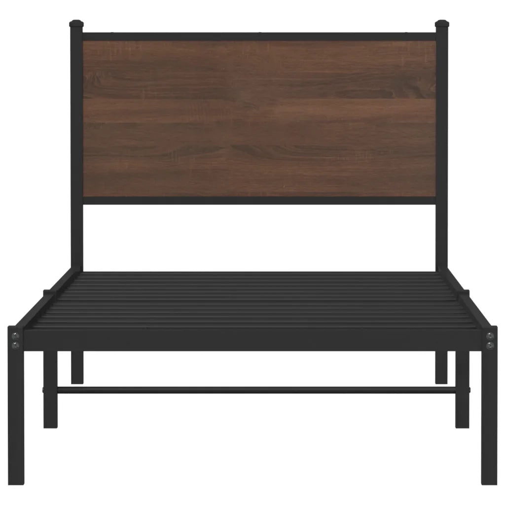 Giroletto senza Materasso-Struttura Letto in Metallo Rovere Marrone 90x190 cm 808595