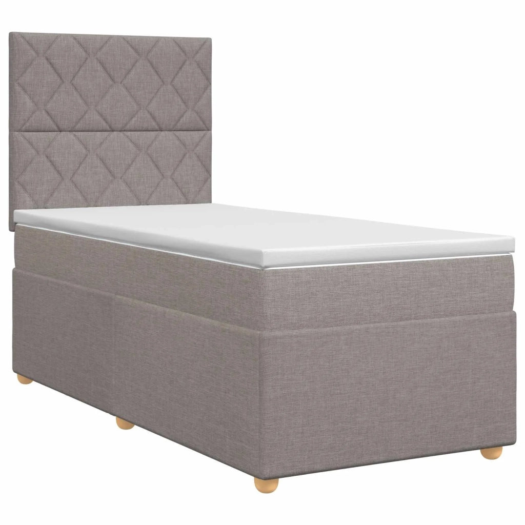 Letto box spring con materasso Tortora 80 x 200 cm Tessuto 3453764