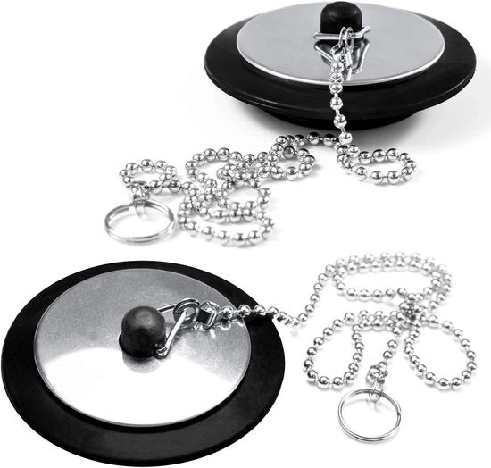 Stopper per doccetta in acciaio inossidabile e gomma - 2 pezzi - accessorio per bagno e lavabo - 38 mm
