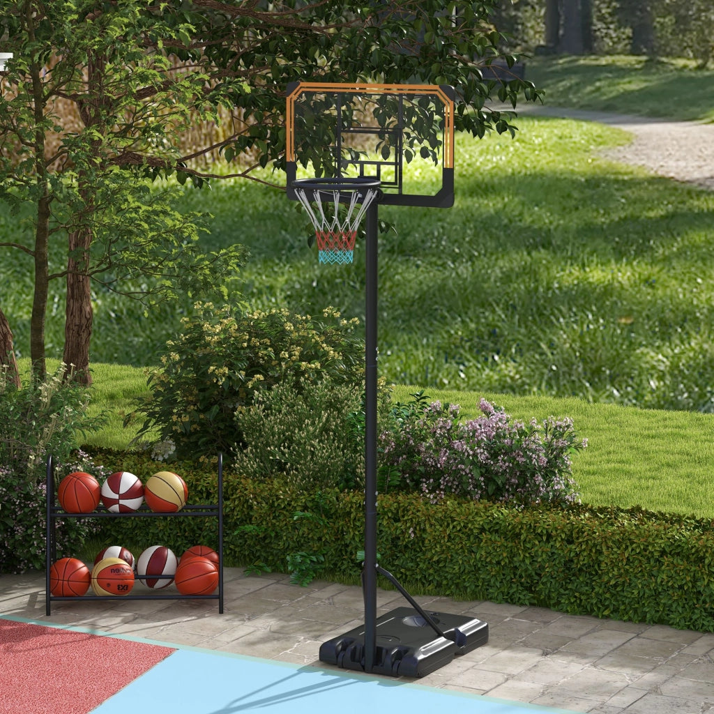Canestro da Basket Regolabile per Esterno ¨C Zephmum ¨C Nero 182-213 cm