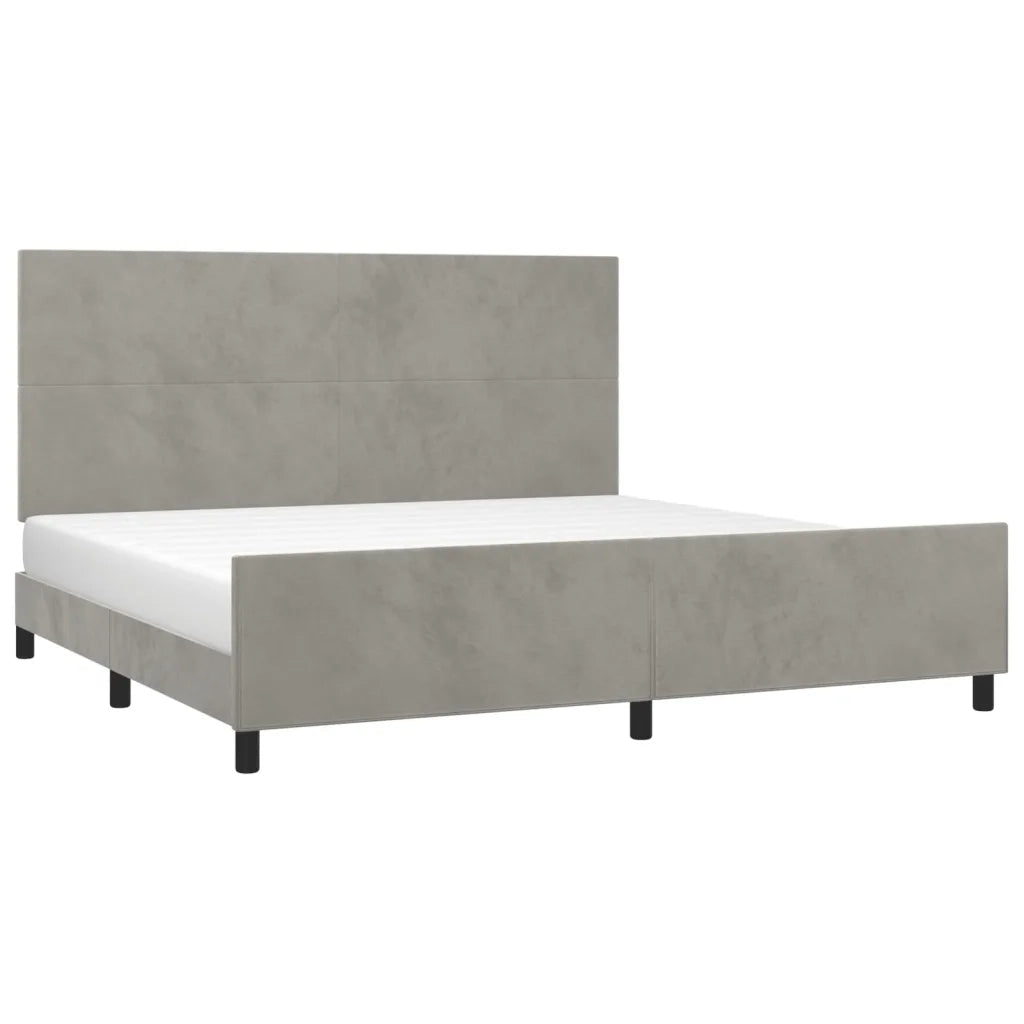 Giroletto senza Materasso-Struttura Letto Grigio Chiaro 200x200 cm Velluto 459360
