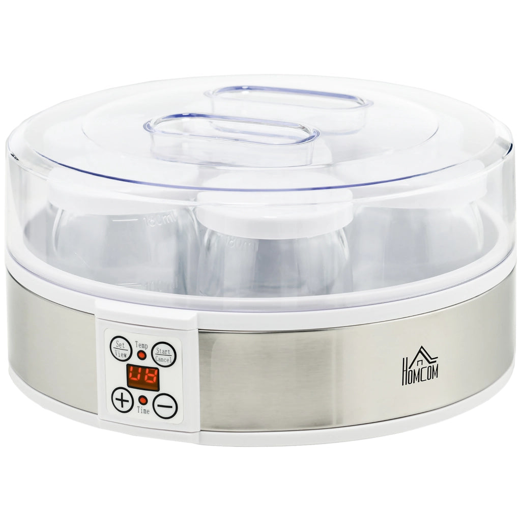 Yogurtiera Elettrica 7 Vasetti 180ml ¨C Xylo ¨C Acciaio Inox Termostato Regolabile Bianco