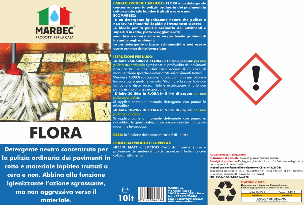 Pulizia pavimenti FLORA   10LT