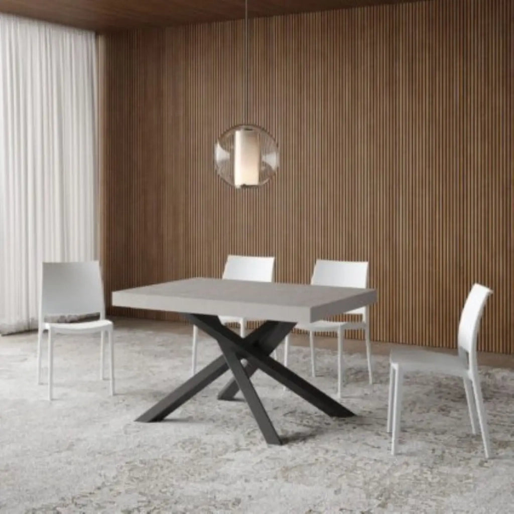 Tavolo allungabile 120/380x90 cm Volantis Premium cashmere gambe antracite
