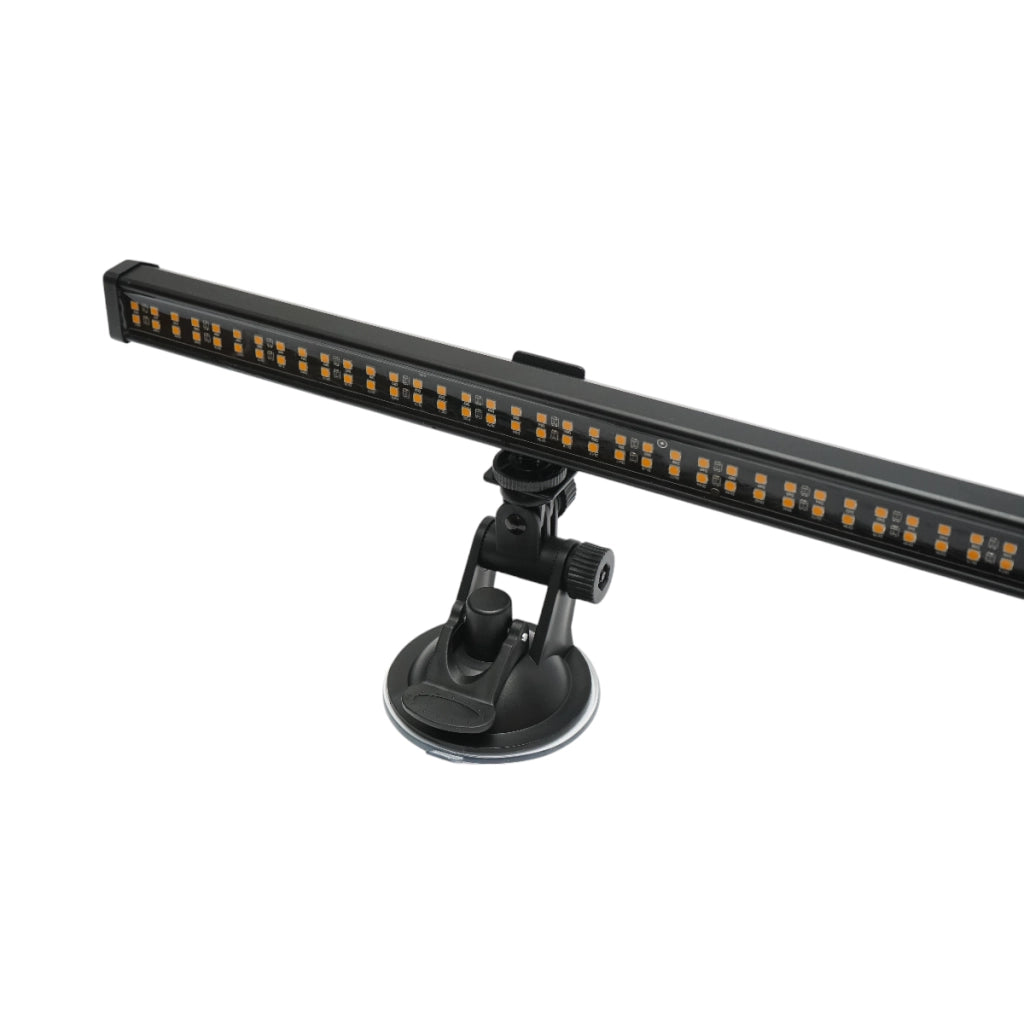 Barra stroboscopica LED da 62 cm con ventose, 60 W, 10-30 V, strobo a 9 colori, 15 modalità di illuminazione