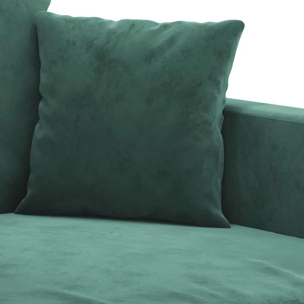 Set di Divani 4 pz con Cuscini Verde scuro in Velluto
