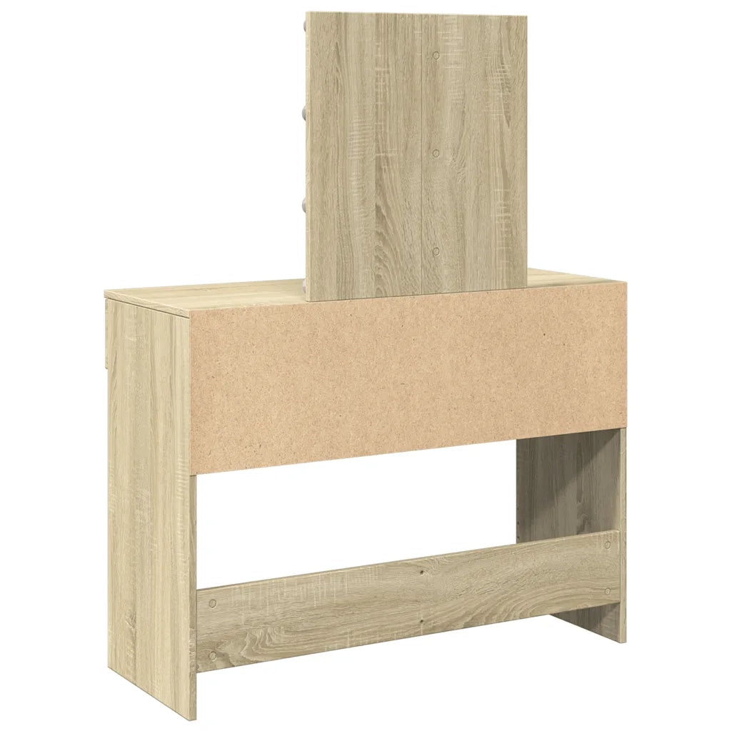 Toeletta | Tavolo da Trucco con LED Rovere Sonoma 100x40x130 cm