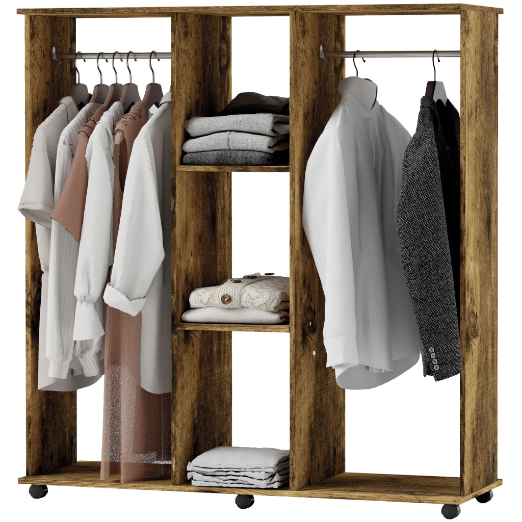 Armadio scorrevole con appendiabiti ¨C Minimal ¨C 120x40x128 marrone
