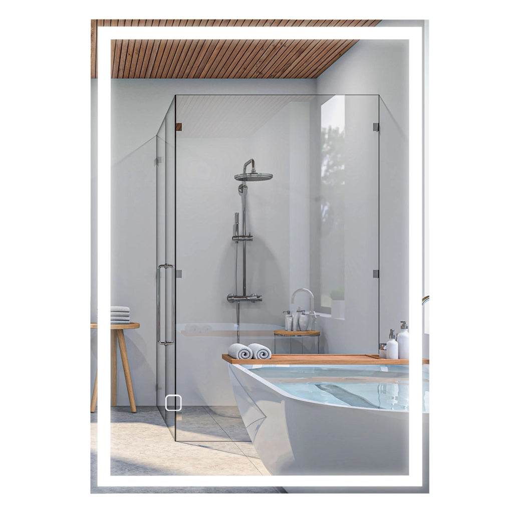 Specchio da Bagno con LED ¨C zephmum ¨C Bianco 60x30x