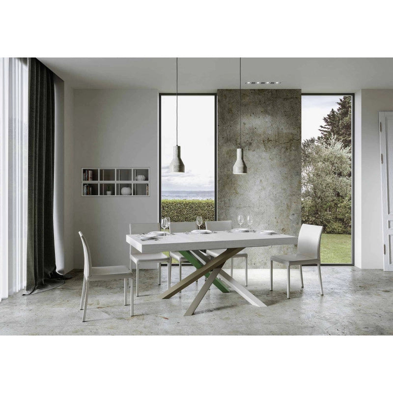 Tavolo allungabile 200/460x90 cm Volantis telaio Multicolore 4/A - Bianco Frassino