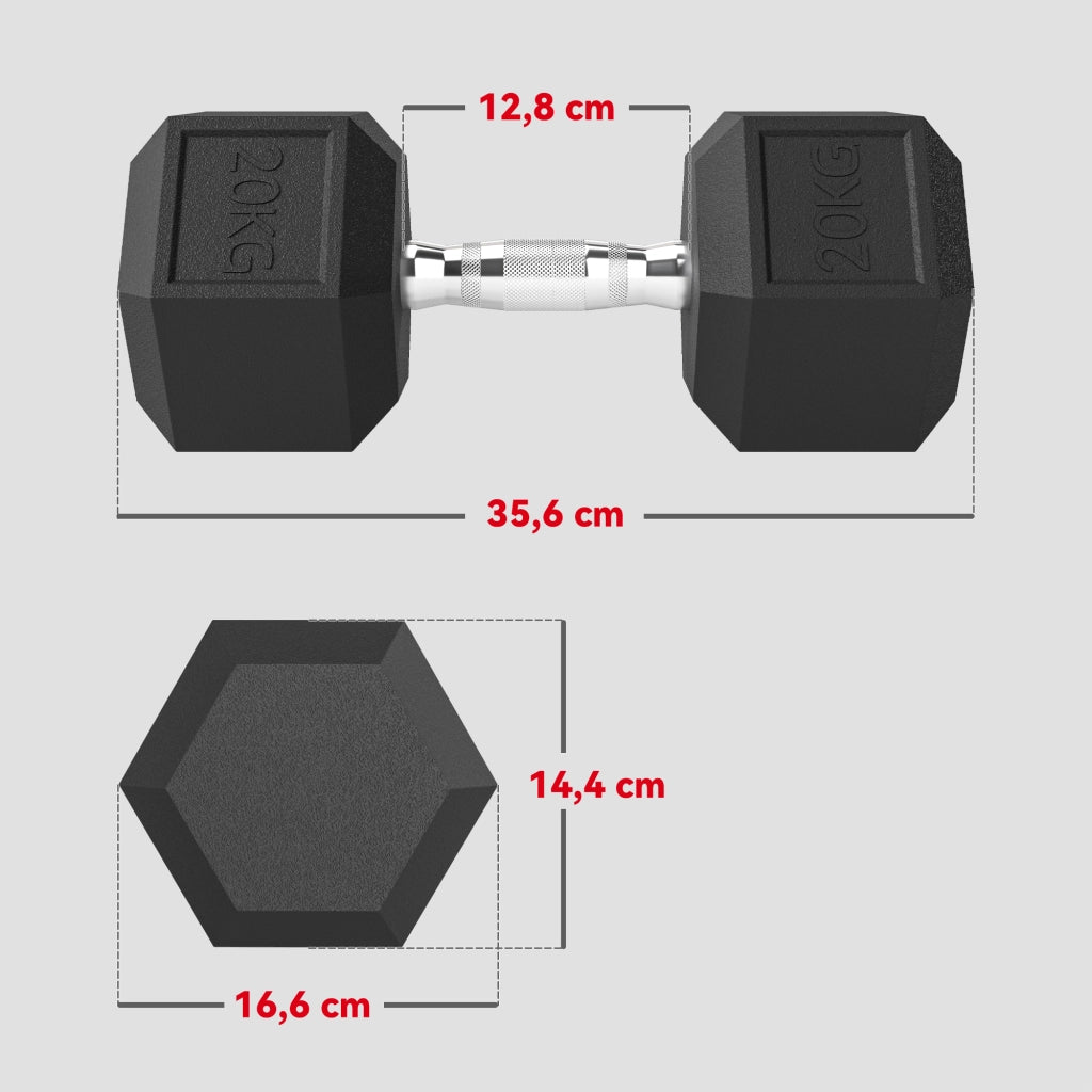Pesas Esagonali in Ghisa 20 kg ¨C Minimal ¨C Nero