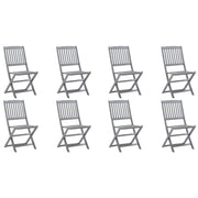 Sedie da Giardino Pieghevoli 8 pz con Cuscini Massello Acacia 3078311